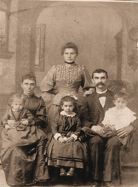 Anna Bistika with daughter Lucy Rose, Thomas Frantz with son Oswald
