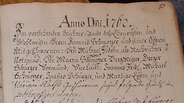 Auszug aus dem Stadtbuch von Ober-Metzenseifen